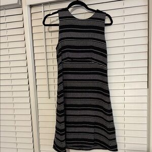 Ann Taylor Striped Black and White Mini Dress